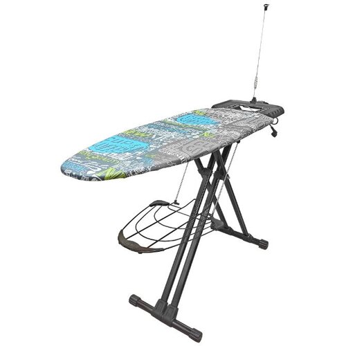 Устойчивая гладильная доска 123х46см двусторонняя глажка подрукавник полка для белья розетка удлинитель для деликатной глажки различных тканей каждый день 17029₽