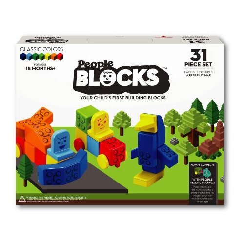 Набор кубиков People Blocks, 31 штука и игровой коврик