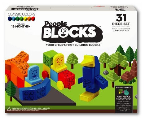 Набор кубиков People Blocks, 31 штука и игровой коврик