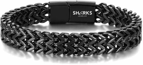 Жесткий браслет Sharks Jewelry, 1 шт., размер 23 см, черный