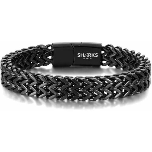 Жесткий браслет Sharks Jewelry, 1 шт., размер 23 см, черный кожаный браслет мужской на магнитном замке золотистый 23 см