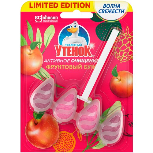 Подвесной блок для унитаза туалетный утенок Фруктовый бум 38,6г