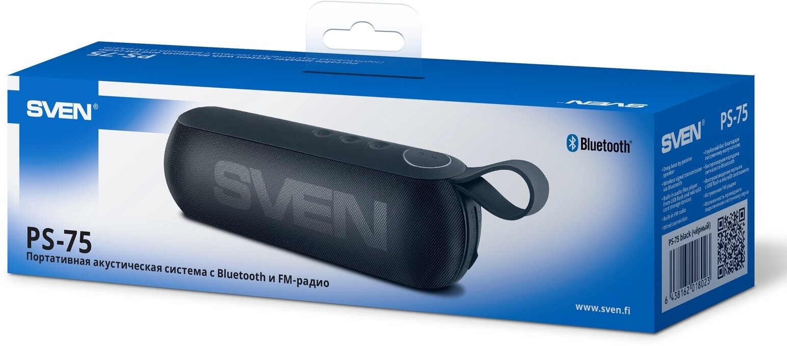 АС SVEN PS -75, синий (6 Вт, Bluetooth, FM, USB, microSD, 1200мА*ч) - фото №8