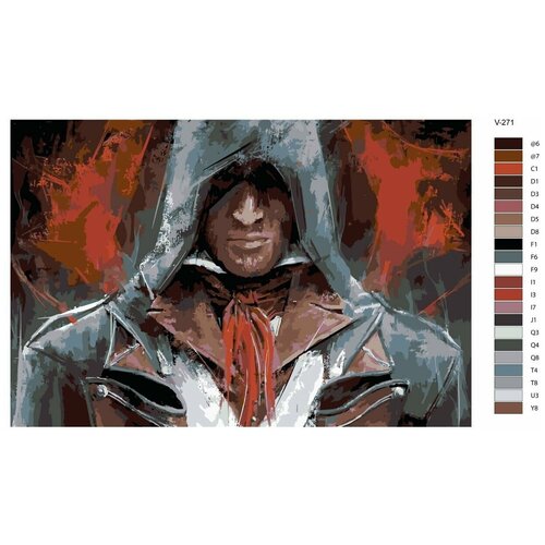 Картина по номерам V-271 Игра: Assassins creed (Ассасин крид), 70x110 см