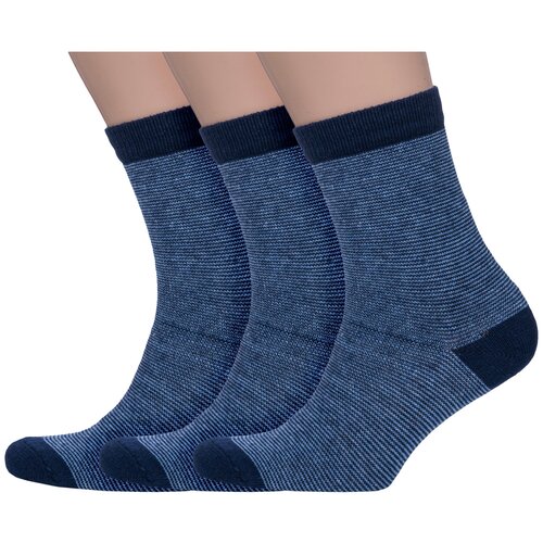 фото Мужские носки hobby line, 3 пары, размер 43-46, синий