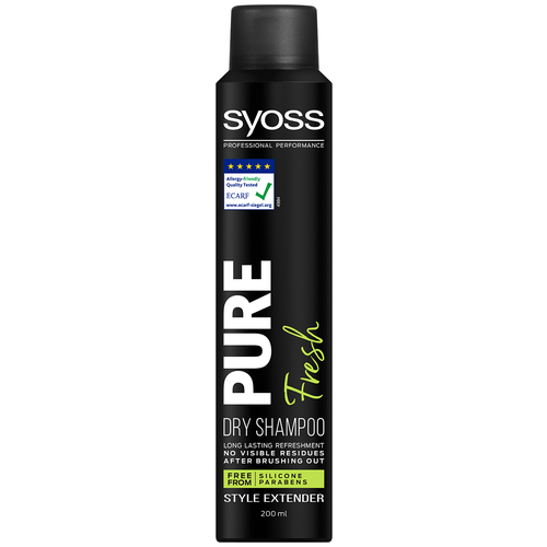 Сухой шампунь SYOSS PURE FRESH, очищение и объем, 200 мл