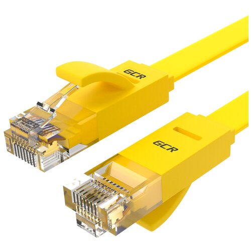 Плоский 10м LAN patch cord GCR сетевой кабель патч корд UTP CAT 6 RJ 45 для Ethernet cable роутер smart TV желтый