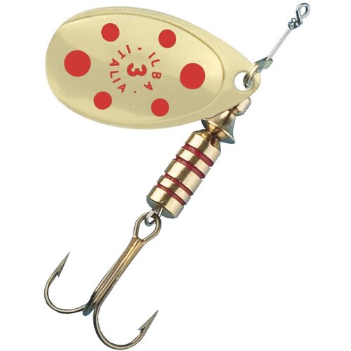 фото Блесна рыболовная вертушка для рыбалки на хищника / щуку / судака / окуня tondo "gold/red" №0 (ilba), 2г нет бренда