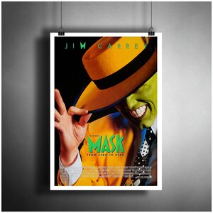Постер плакат для интерьера "Фильм: Маска. Джим Керри, Кэмерон Диаз. The Mask"/ Декор дома, офиса, комнаты A3 (297 x 420 мм)