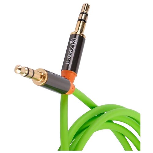 Кабель Zetton mini jack 3.5 mm (ZTLSAUX1), 1 м, зеленый