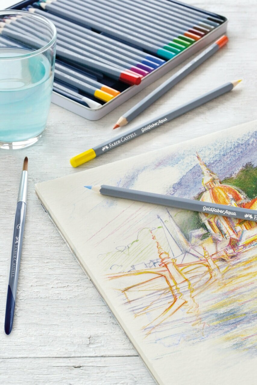 Карандаши цветные акварельные Goldfaber Aqua, 36 цветов Faber-Castell - фото №7