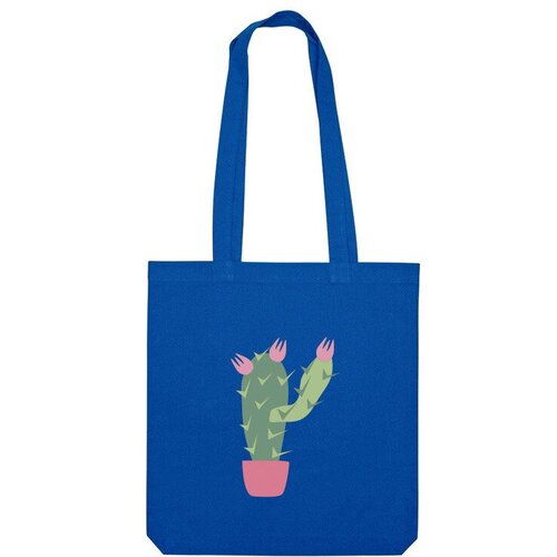 Сумка шоппер Us Basic, синий сумка фенек лиса и цветущий кактус серый