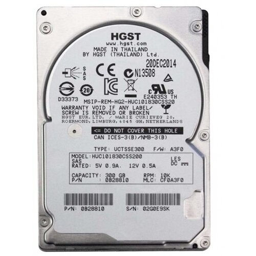 Жесткий диск HGST 0B28810 300Gb 10520 SAS 2,5 HDD жесткий диск hgst huc101830cs4204 300gb 10520 sas 2 5 hdd