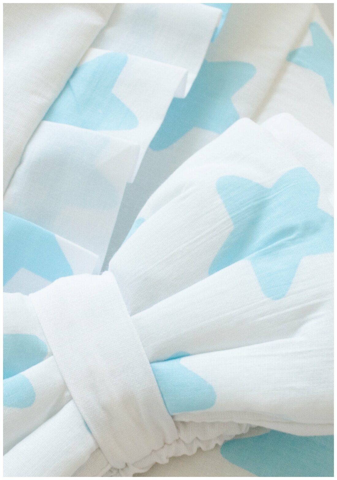 Конверт-плед на выписку рюши "Голубые звездочки" весна/лето ...