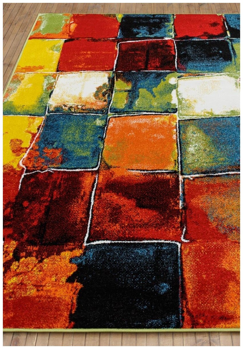Ковер на пол 1,6 на 2,3 м в спальню, гостиную, разноцветный Crystal Merinos 2739-Multicolor - фотография № 2