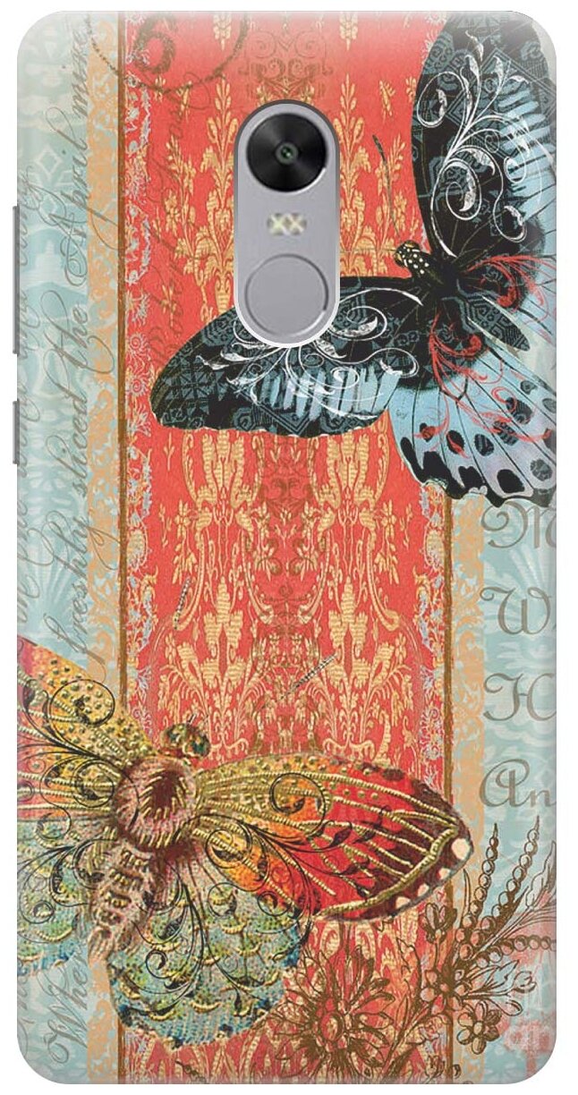 RE:PA Накладка Transparent для Xiaomi Redmi Note 4X с принтом "Две бабочки"