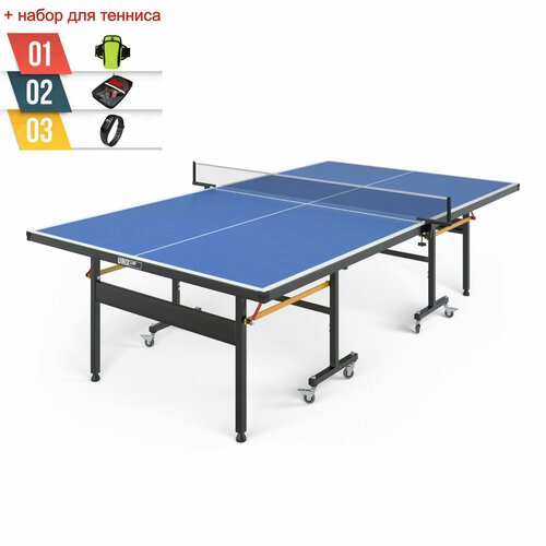 Всепогодный теннисный стол UNIX Line 14 mm SMC (Blue) + набор для тенниса теннисный стол start line compact outdoor lx