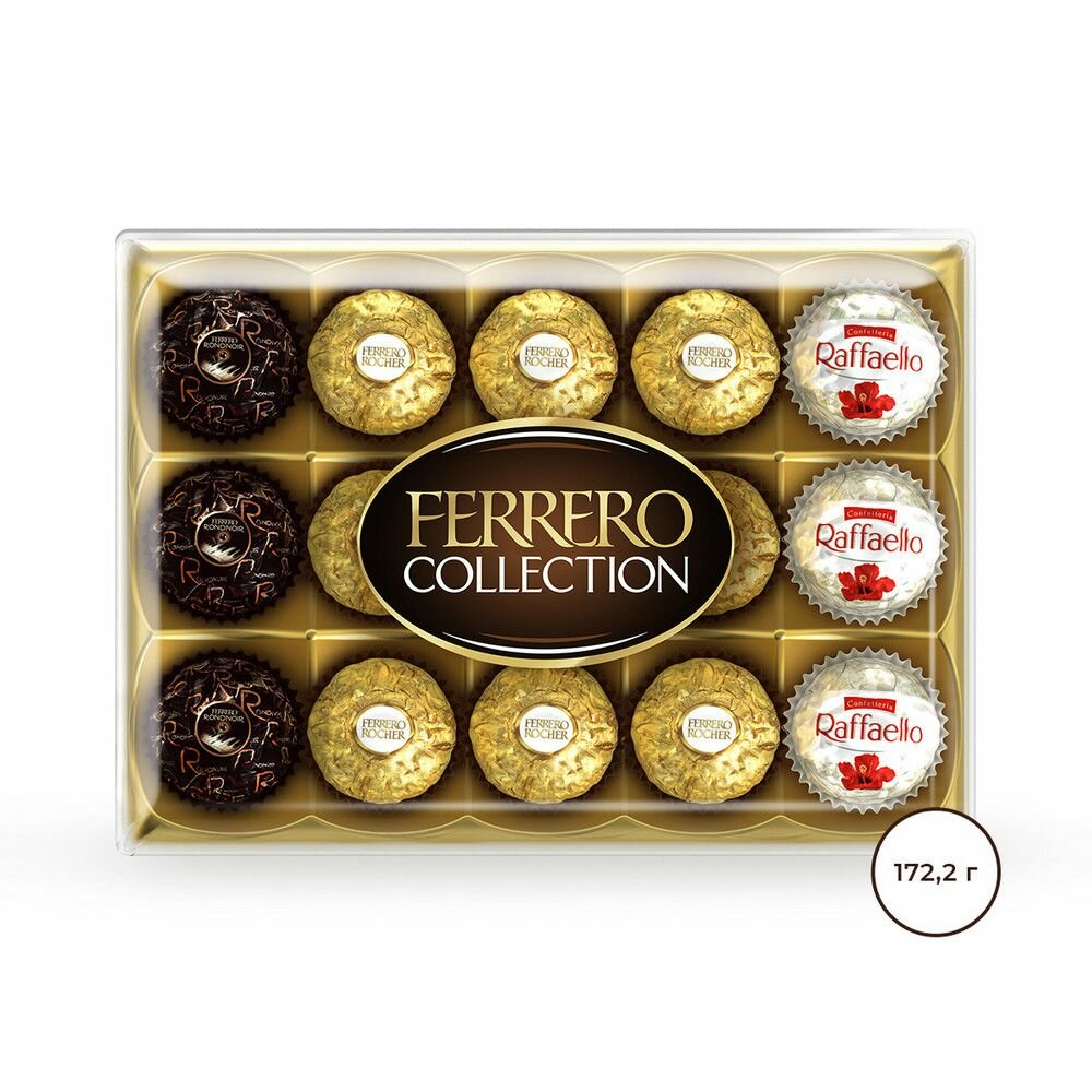 Ferrero Rocher ассорти Collection, 172.2 г, пластиковая коробка, 15 шт. в уп.