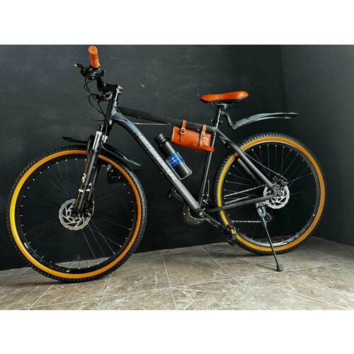 Велосипед горный RICHIESTO 26 21s Алюминиевая рама 19 Взрослый Спортивный Унисекс черный с коричневым 24700₽