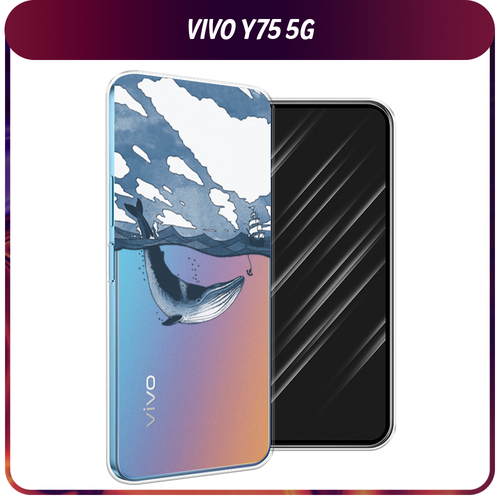 Силиконовый чехол на Vivo Y75 5G / Виво Y75 5G Большой кит, прозрачный силиконовый чехол на vivo y75 5g виво y75 5g scrooge mcduck and monopoly прозрачный