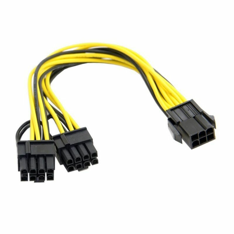 Разветвитель переходник питания для видеокарт 6 PIN на 2 x 8 PIN 20 см