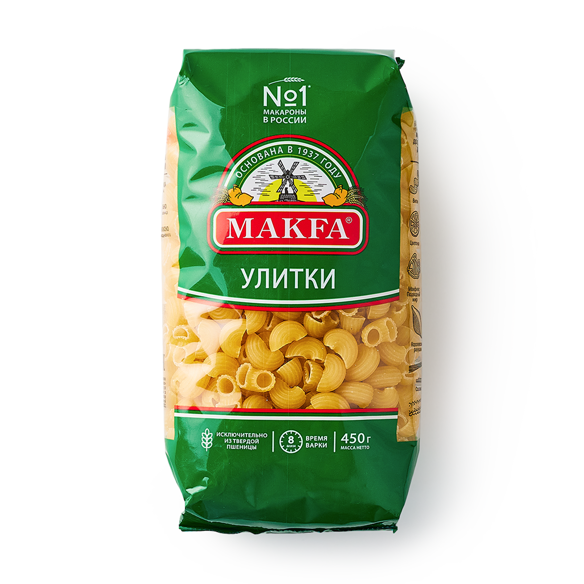 Макароны Makfa "Улитки", из твердых сортов пшеницы, 450 грамм