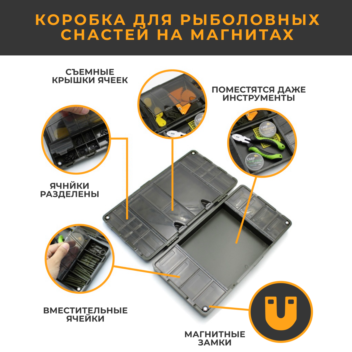 Tackle Box рыболовный для карповых аксессуаров (388A). Текл Бокс карповый для рыбалки. Коробка теклбокс для снастей