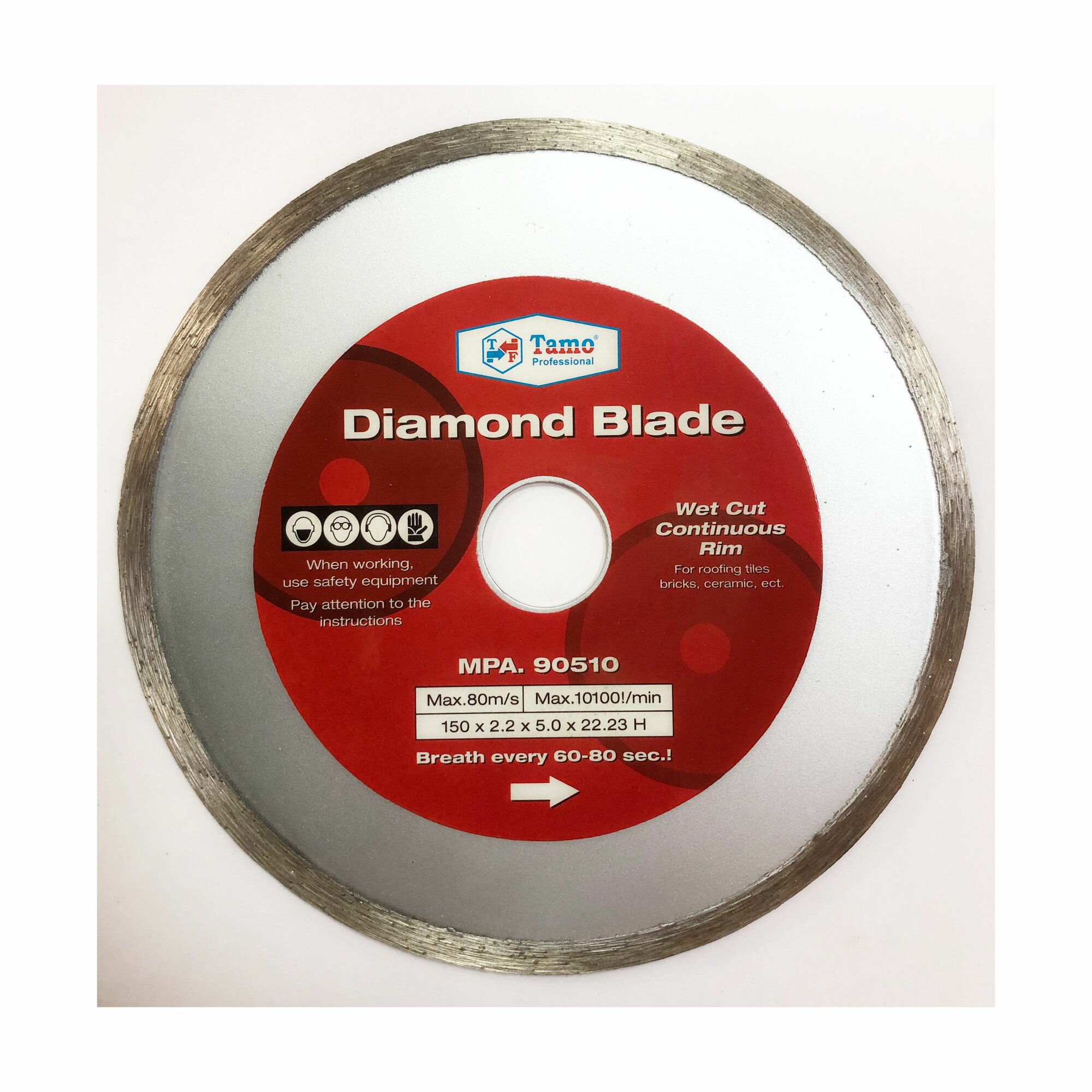 Диск алмазный 150 х 2,2 х 5 х 22.23 сплошной TAMO — фото 1