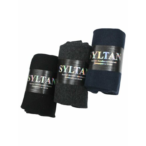 Носки Syltan, 3 пары, размер 41/46, синий, серый, черный