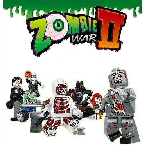 Лего фигурки зомби 6 штук / минифигурки на Хэллоуин / Страшилки