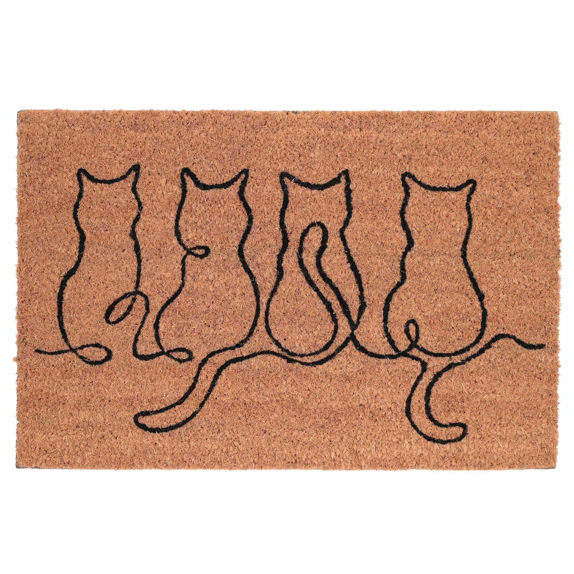 Коврик придверный 40х60 см кокос/ПВХ коричневый Коты Cat