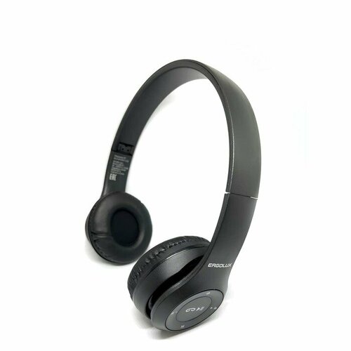 Наушники ERGOLUX ELX-BTHP01-C01 беспроводные накладные микрофон 250мАч FM черные 912₽