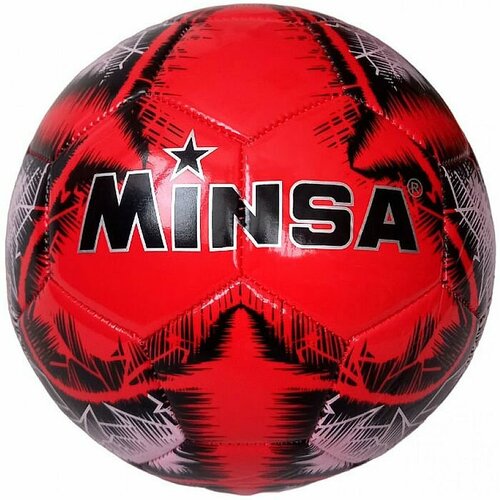 Мяч футбольный MINSA B5-8901 (PVC 2. 7, 345 гр, маш. сш. ) (красный)