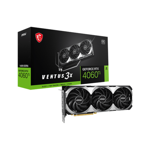 Видеокарта MSI GeForce RTX 4060 Ti VENTUS 3X 16G OC видеокарта palit geforce rtx 4060 ti jetstream oc 16g