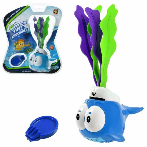 Игрушка для ванной и бассейна Junfa Поймай голубого дельфина c подсветкой включается когда касается воды YG65Sголубой 351₽