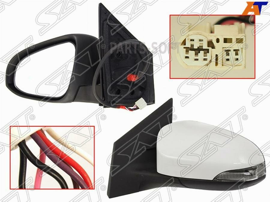 фото SAT ST-TY33-940-2 Зеркало TOYOTA COROLLA 13-19 LH обогрев, поворот, 7конт