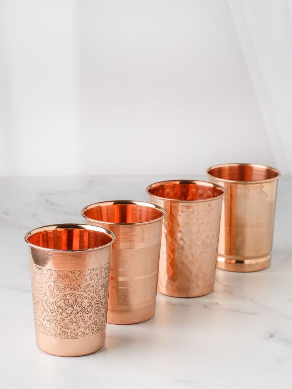 фото Набор медных стаканов 250мл, 4 шт. Индия, Ручная работа