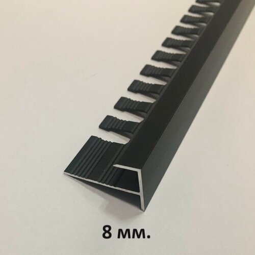 Изображение товара F-образный профиль 8мм. Чёрный мат 2.7м.