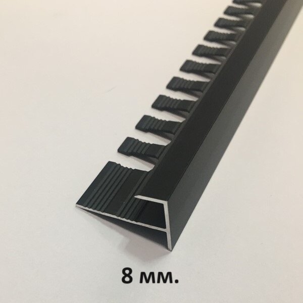 F-образный профиль 8мм. Чёрный мат 2.7м.