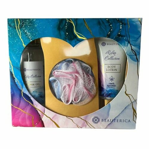 Набор подарочный Beauterica 31 гель для душа лосьон для тела мочалка 760₽