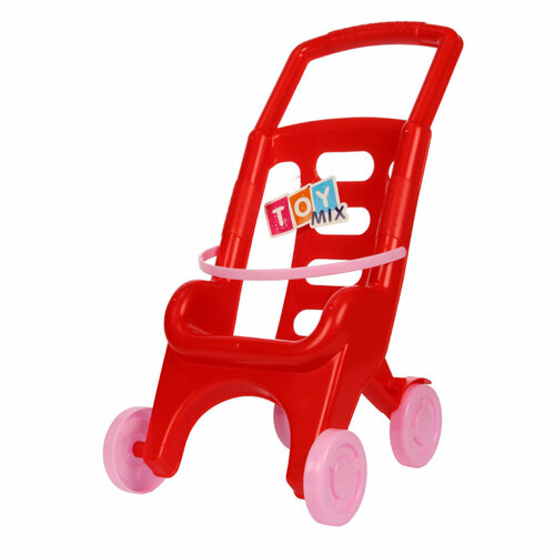 Коляска для кукол прогулочная устойчивая с ручкой для девочки не складывается сидячая легкая 322848 см пластик от 3 лет красная 1 шт 1127₽