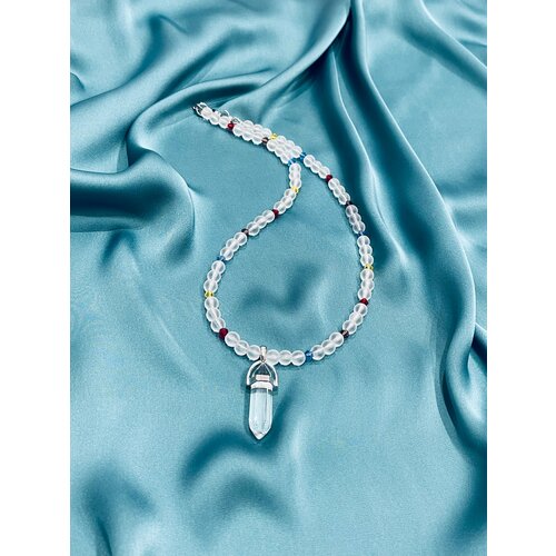 Колье Jewellery by Marina Orlova, стекло, длина 44 см, белый, бесцветный колье длина 44 см