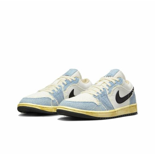 Кроссовки NIKE Air Jordan 1 Low, размер 44 EU / 28 cm, голубой, желтый кроссовки nike air jordan air 1 textured белый