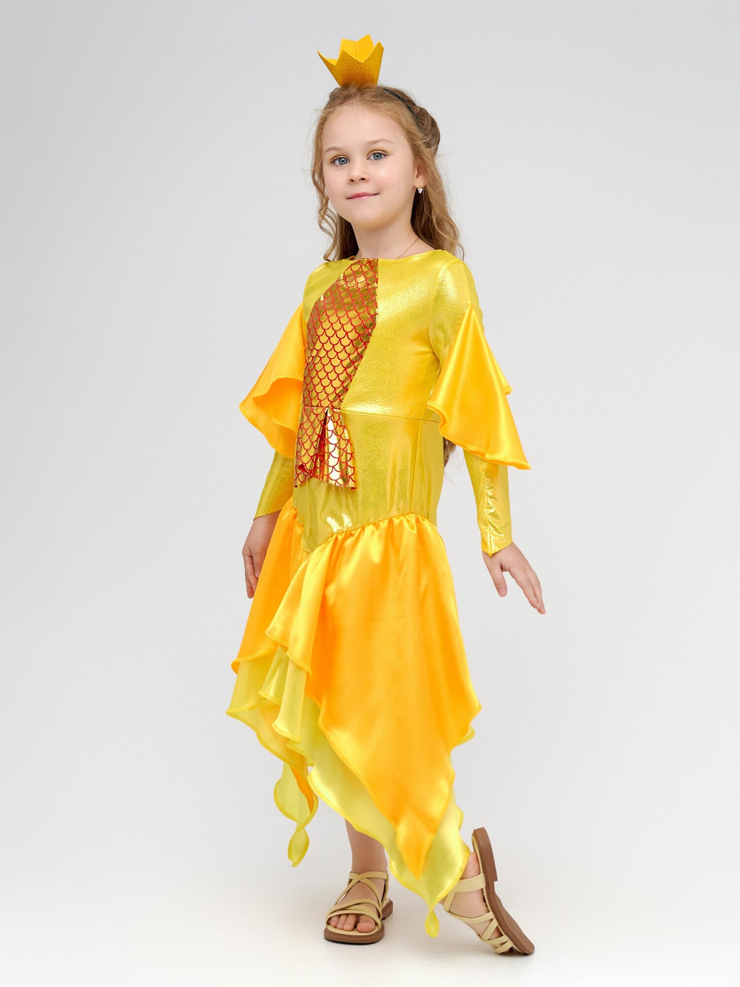 Карнавальный костюм золотой рыбки для девочки детский