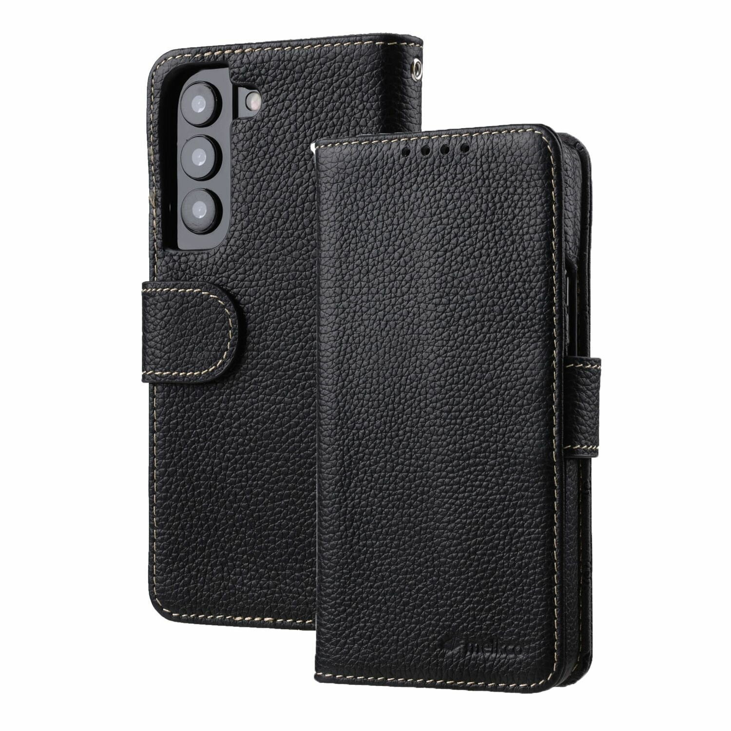 Кожаный чехол книжка Melkco Wallet Book Type для Samsung Galaxy S21, черный