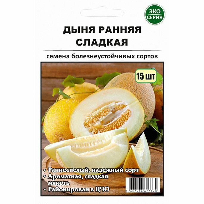 Дыня Ранняя Сладкая (1 уп: 15 семян)