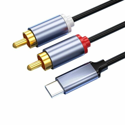 Кабель TUBON Аудио Type-C USBC (M) - 2 x RCA (M) T2R01 1м черный