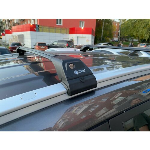 Багажник на интегрированные рейлинги Turtle Tourmaline V2 черный для Chery Tiggo 4 Pro / Багажник на крышу Тартл Турмалин В2 черный для Чери Тигго 4 Про