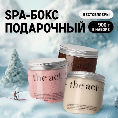 Изображение товара The Act labs — Набор из 3-х кофейных скрабов для тела с натуральными маслами (Шоколад, Грейпфрукт, Кокос), 3 х 300 г