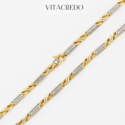 Цепь VitaCredo, серебро, 925 проба, чернение, золочение, длина 60 см, средний вес 37 г, , золотистый